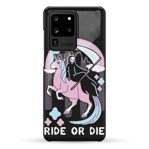 Ride or Die - Grim Reaper and Unicorn Phone Case